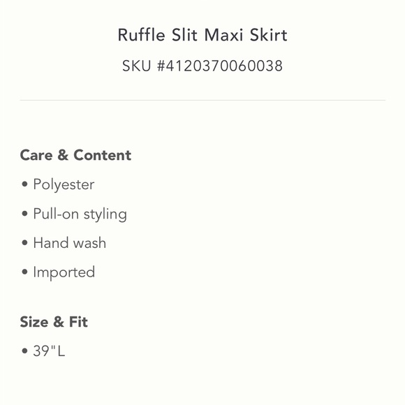 ✨ Anthropologie Ruffle Slit Maxi Skirt Sz M - Picture 5 of 5
